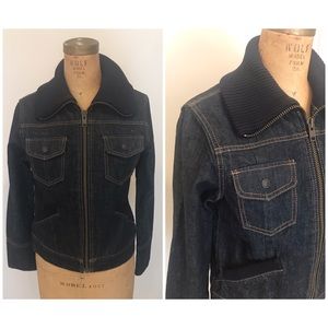 GAP Denim Jacket W/Rib Collar